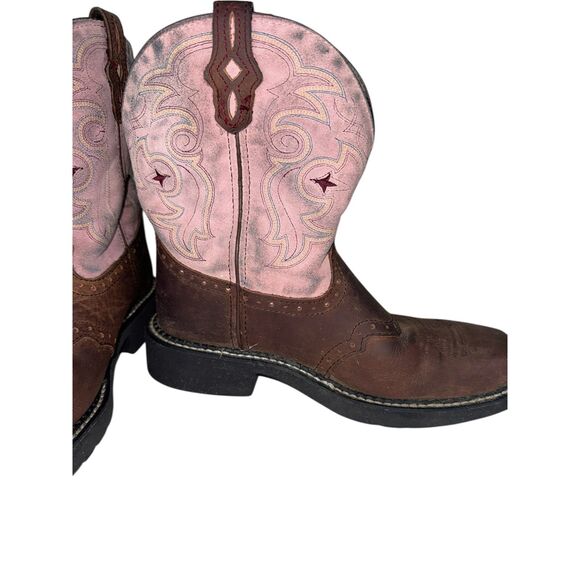 Justin Boots Size 7B Women's Gypsy Cowboy Pink & Brown Western Collection - Picture 4 of 8